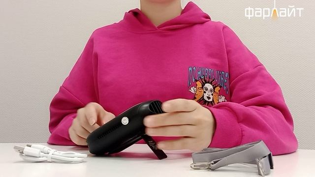 Универсальный портативный вентилятор с подвесом на шею и функцией пауэрбанка смотреть онлайн