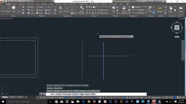 Trim Extend Stretch Command Autocad Essential training Tutorial 14 смотреть онлайн