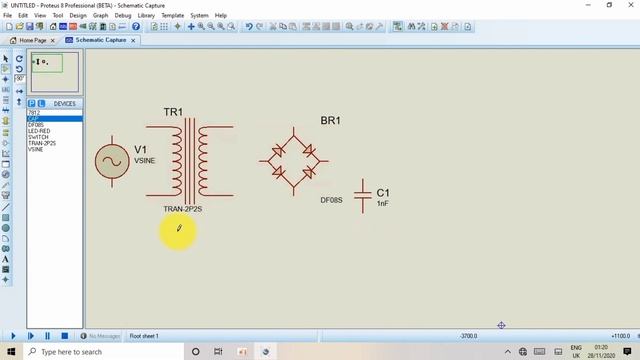 12v DC Power Supply in Proteus-8 Professional смотреть онлайн