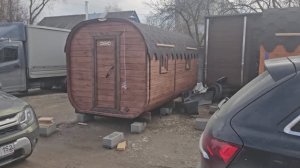 Баня бочка "Квадро" 4 метра с торцевым входом купить в Кстово.