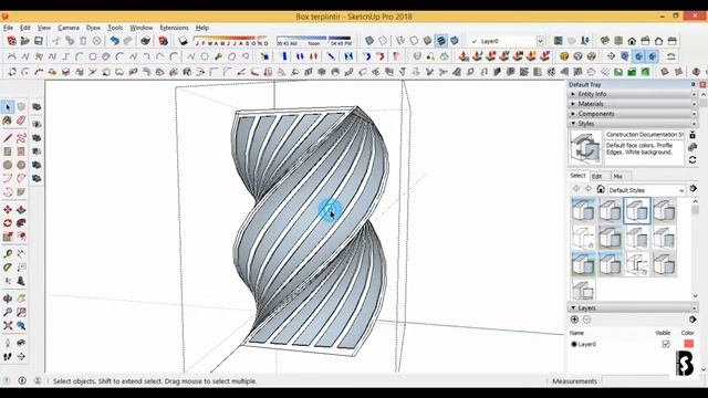 Twisting Box - Sketchup Plugin Fredo Scale смотреть онлайн