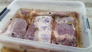 Посол бекона мокрым способом для горячего копчения