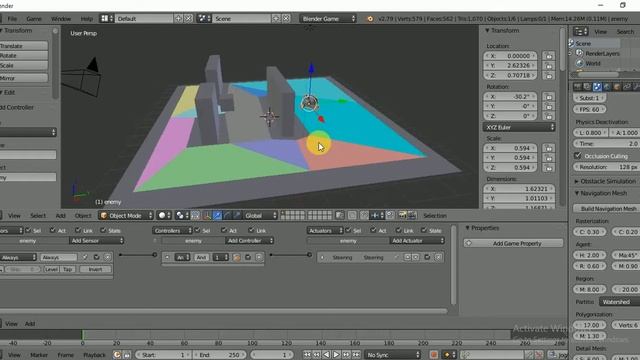 Blender Game Engine Basics Tutorial #6 : Navigation Meshes & Pathfinding смотреть онлайн
