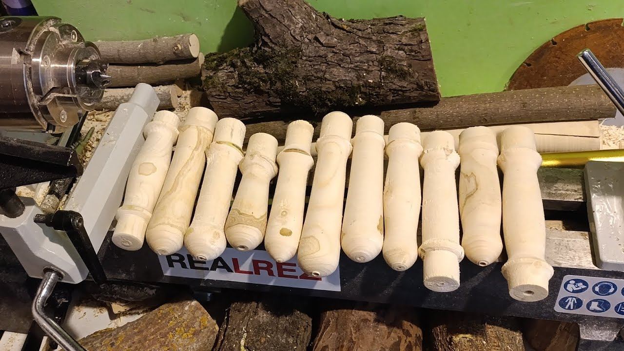 кленовый набор ручек для разных инструментов, обучаюсь искусству деревообработке на токарном станке. смотреть онлайн