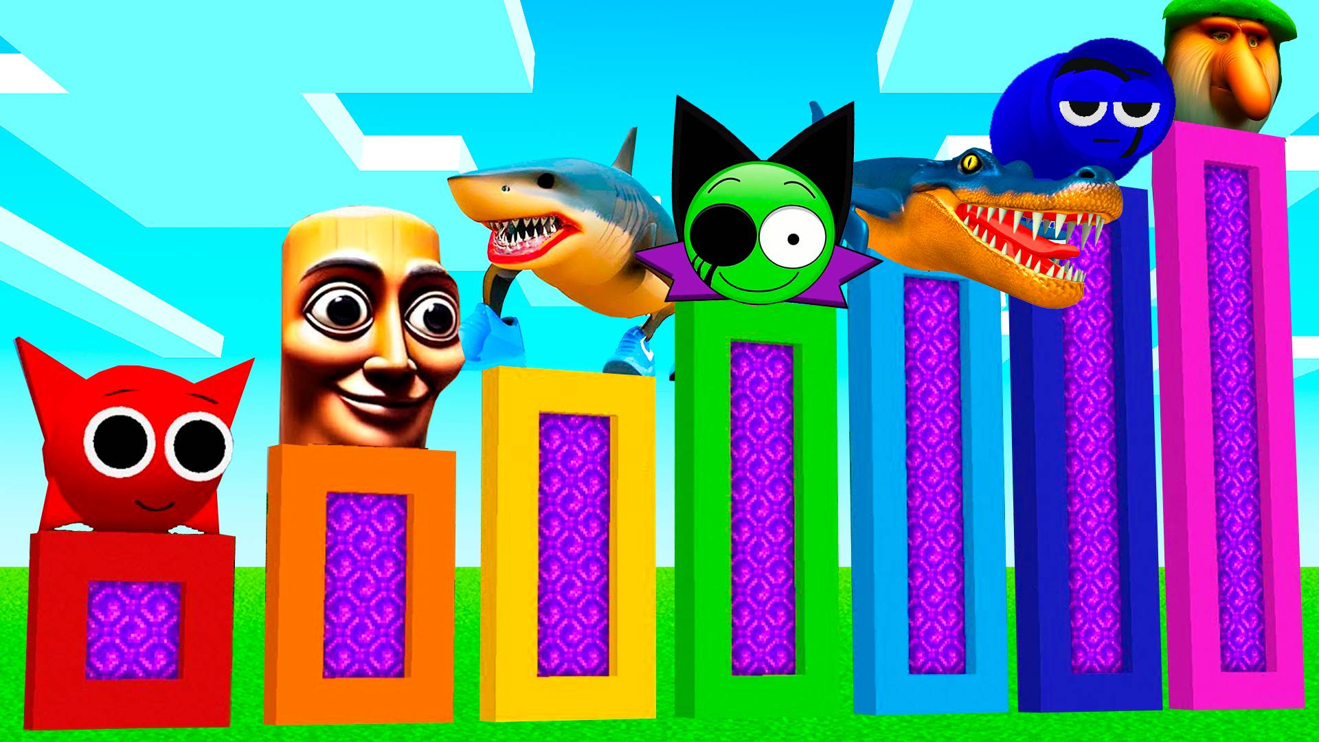 ПОРТАЛЫ СПРУНКИ ТРАЛАЛЕЛО ТРАЛАЛА БОМБАРДИРО КРОКОДИЛО ТУНГ ТУНГ ТУНГ САУР В МАЙНКРАФТ смотреть онлайн