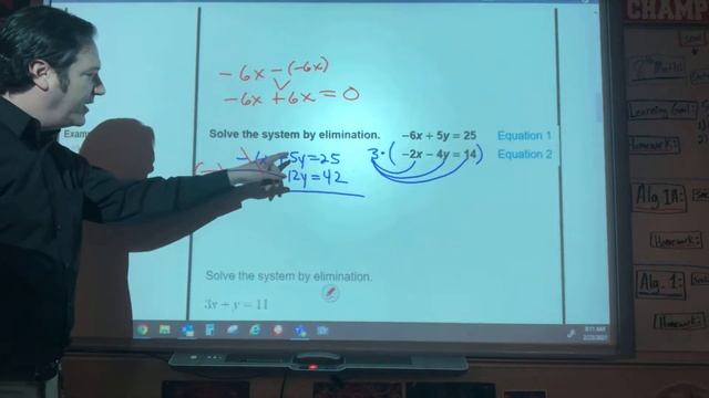 8th Math (B.I. 5.3, Lesson #5) video w/ Mr. Langdon. Elimination with system of equations. смотреть онлайн