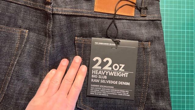 The Unbranded Brand - 22oz Heavyweight Big Slub Raw Selvedge Denim - Rope Dyed, Sanforized
