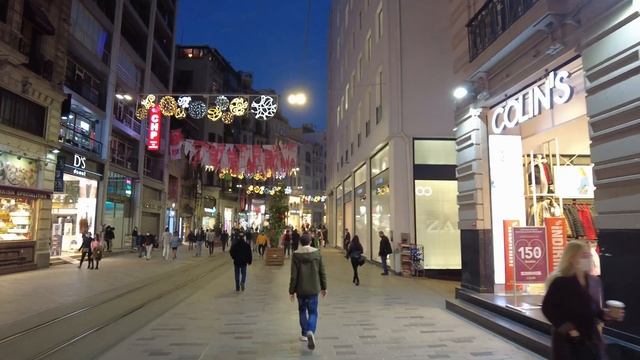 ⁴ᴷ⁶⁰ Istanbul, Istiklal Avenue, Taksim Beyoglu  District Walking Tour