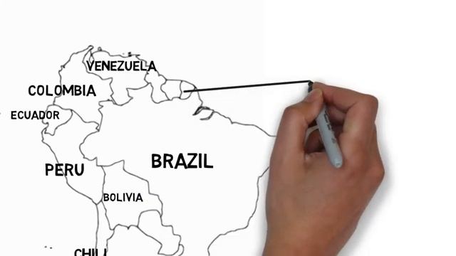 Map of South America (Countries and their location) смотреть онлайн