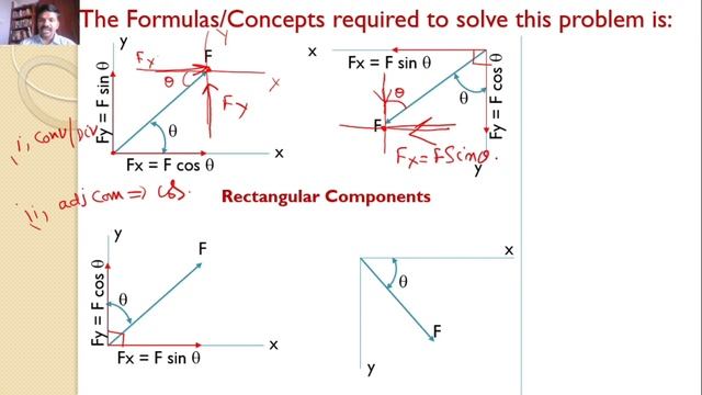 Problem 2.14, Solution to Engineering Mechanics, Timoshenko, Young, Resolution of Force, Component смотреть онлайн