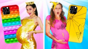 БЕДНАЯ VS БОГАТАЯ БЕРЕМЕННАЯ || Веселые моменты и идеи для беременных от 123 GO!