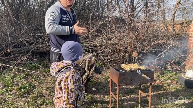 Влог!Пожарили мяско!Устроили семейные посиделки))) смотреть онлайн