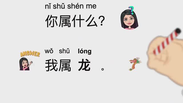 学中文十二生肖属相词汇+句型“你属什么”Learn Chinese Zodiac animals смотреть онлайн