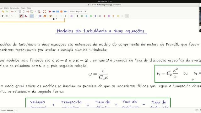 Espectro de Kolmogorov e modelos a duas equações