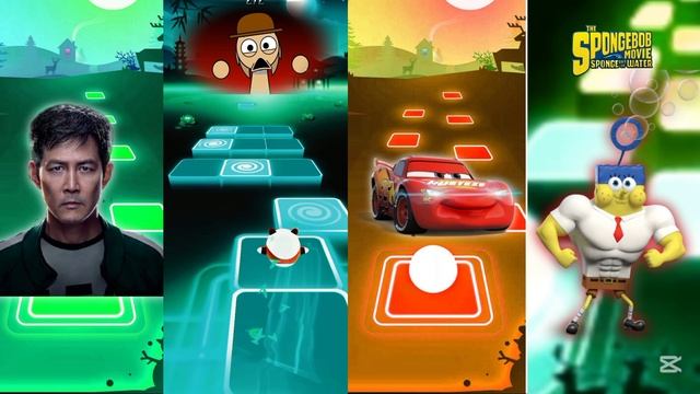 SquidGame2 🆚️ Sprunki 🆚️ McQueen 🆚️ SpongeBob. TILES HOP CHALLENGE