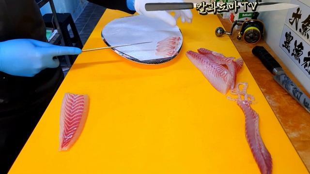돌돔도 울고 나도 울고, 최고급어종 돌돔회뜨기 | striped beakperch , rock bream | いしだい , 石鯛 смотреть онлайн
