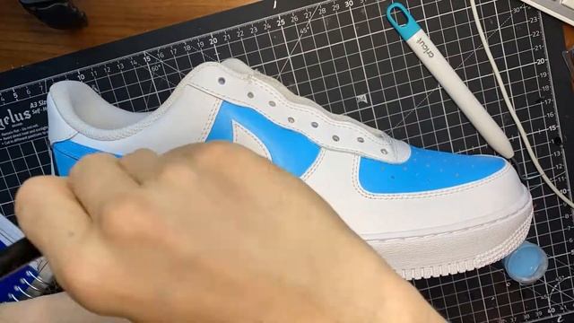 Custom Nike Air Force 1 Drip UNC University Blue смотреть онлайн
