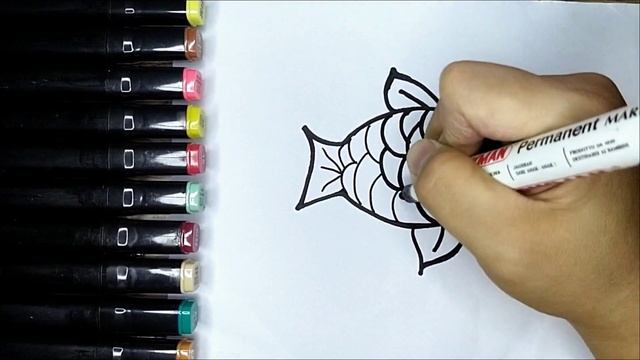 Easy Drawing and Coloring Fish for Kids | Drawing and Coloring for Kids and Toodler #020 смотреть онлайн
