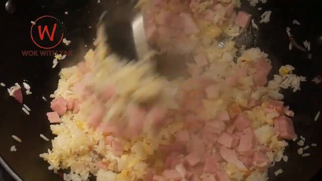A Basic Fried Rice With Ham, Sweet Corn And Onion In 7 Minutes