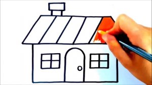 КАК НАРИСОВАТЬ ДОМИК ЛЕГКО ШАГ ЗА ШАГОМ