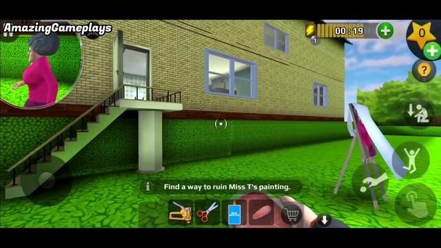 Scary Teacher 3D Gameplay A Flying Art Level (Android)