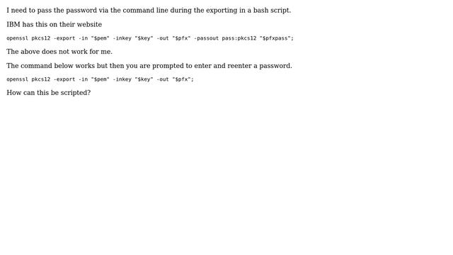 DevOps & SysAdmins: How do I export my pem file to pfx with a password on the command line? смотреть онлайн