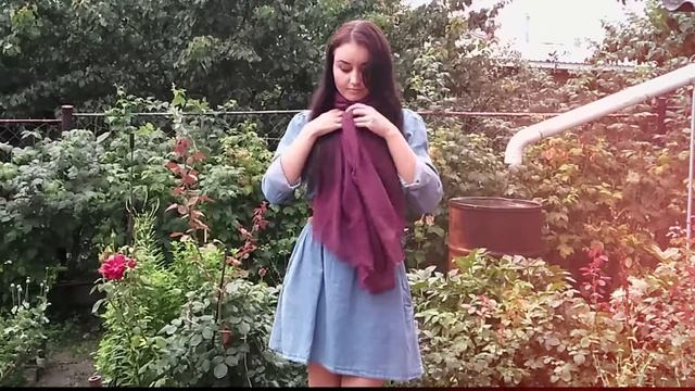 Лёгкий шарф винного цвета смотреть онлайн