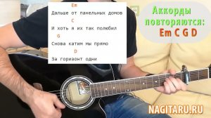 DaBro - "НА ЧАСАХ НОЛЬ НОЛЬ". Легкие аккорды, Разбор на гитаре. Самый простой вариант!