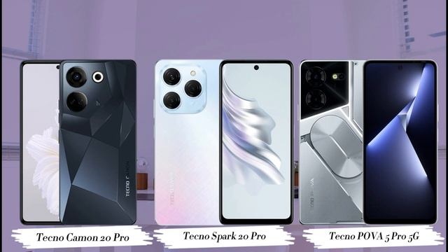 Tecno Camon 20 Pro vs Tecno Spark 20 Pro vs Tecno POVA 5 Pro 5G смотреть онлайн
