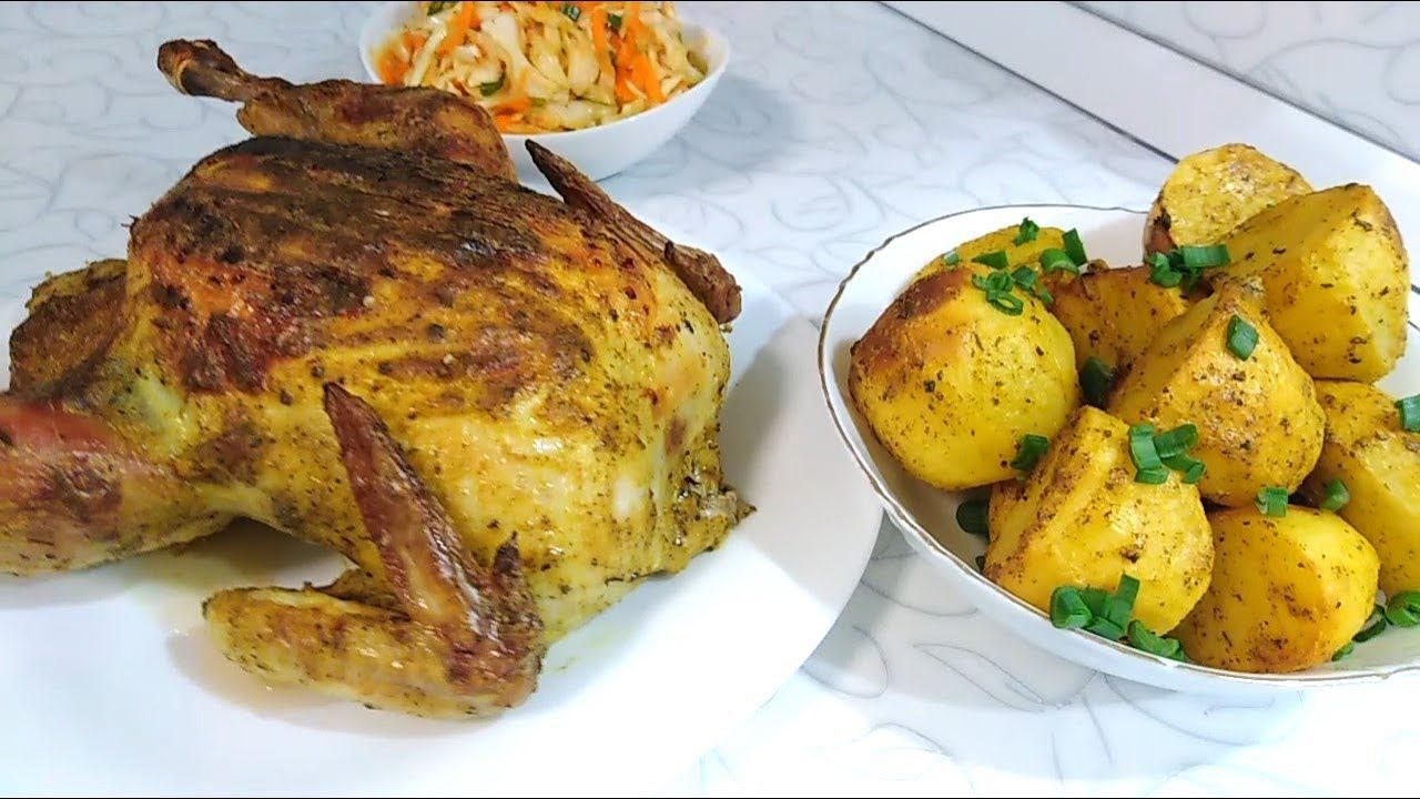 Целая КУРИЦА в духовке с картошкой. Румяная корочка и сочная грудка! смотреть онлайн