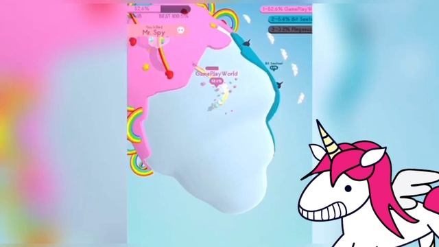 100% on all maps in Paper io 3D Unicorn Gameplay смотреть онлайн