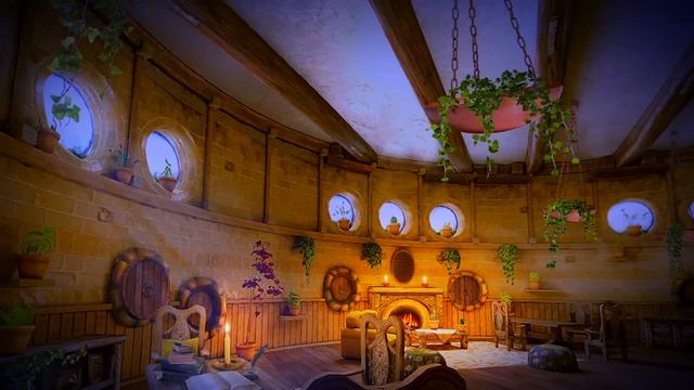 Harry Potter Inspired ASMR - Hufflepuff Common Room - Hogwarts Ambience - 1 hour HD Cinemagraphs смотреть онлайн