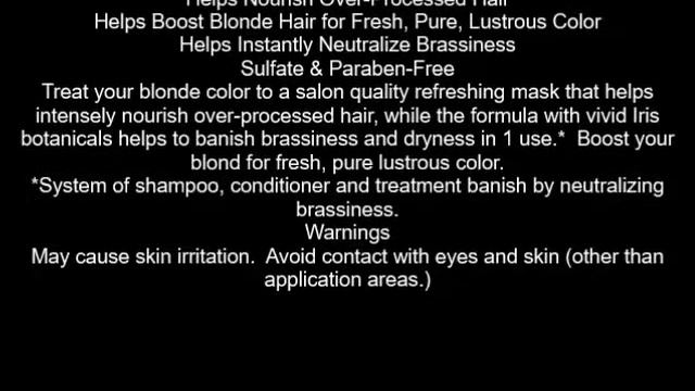L'Oreal Paris Hair Expertise EverPure Blonde Shade Reviving Treatment 4 2 fl oz смотреть онлайн
