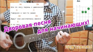 Дворовая - ШЛИ ПО ЛЕСУ ПАРЕНЬ С ДЕВЧОНКОЙ. Простые аккорды и разбор песни на гитаре