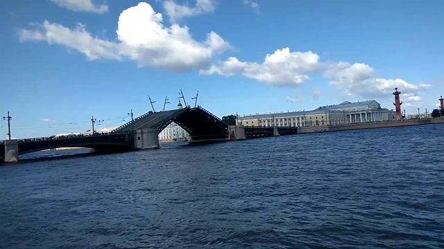 Сведение Дворцового моста днём 23.07.17 смотреть онлайн