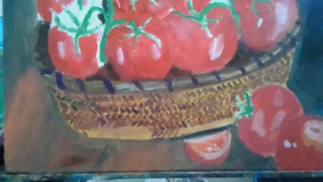 Tomatoes,oil,canvas. Помидоры,масло,холст. смотреть онлайн