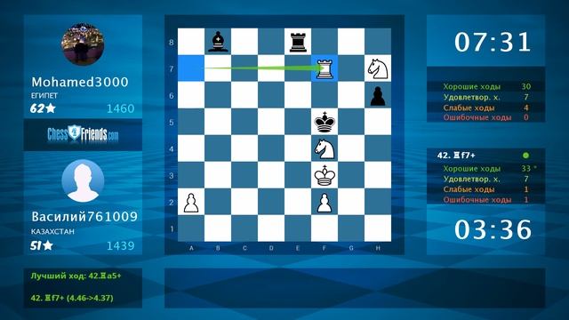 Chess Game Analysis: Василий761009 - Mohamed3000 : 1-0 (By ChessFriends.com) смотреть онлайн