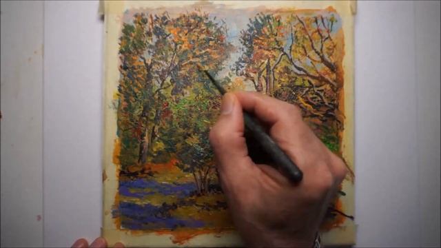 How to paint First days of autumn / Acrylic painting / Advanced level смотреть онлайн