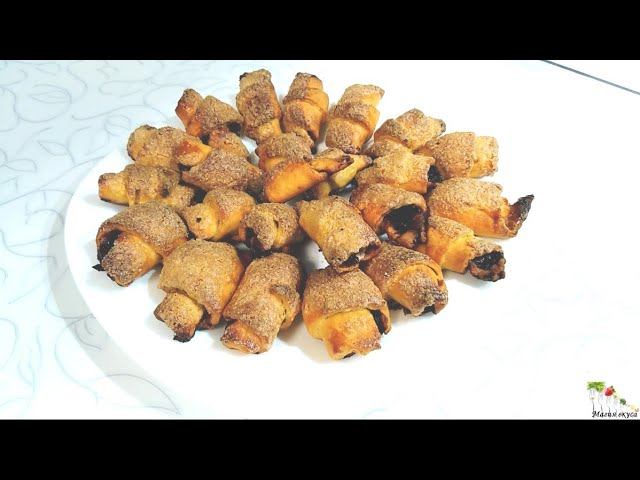 Рогалики из творожного теста с вишней. Улетают с тарелки мгновенно... смотреть онлайн