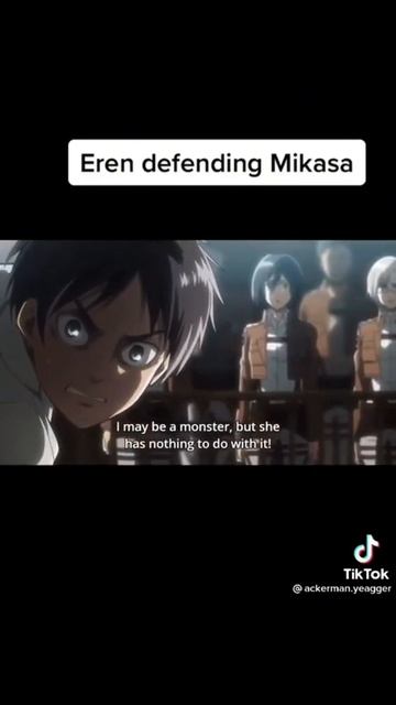 eren defending mikasa :"( смотреть онлайн