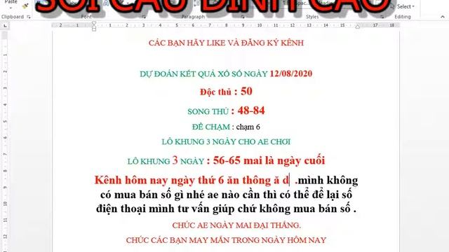 SOI CẦU ĐỈNH CAO / ĂN LÔ 50 - 48 - 56 -65 / DỰ ĐOÁN SXMB NGÀY 13/08/2020 смотреть онлайн