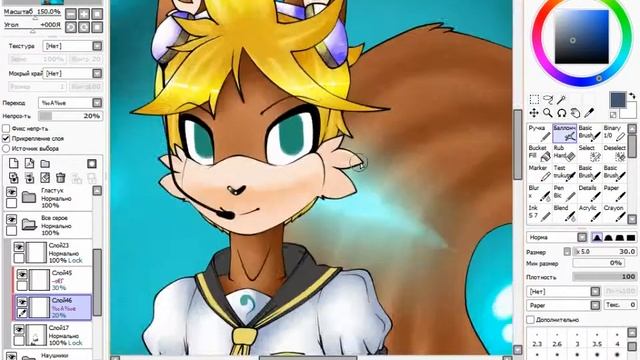 Art by Molli Moon: Speedpaint squirrel - Len Kagamine смотреть онлайн