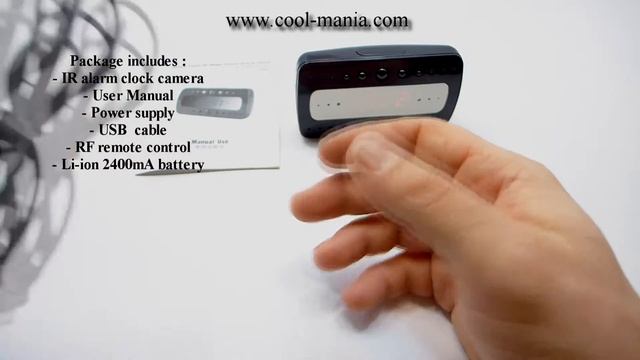 Alarm Clock Camera FULL HD IR LED - can plug to AC/DC socket (www.cool-mania.com) смотреть онлайн
