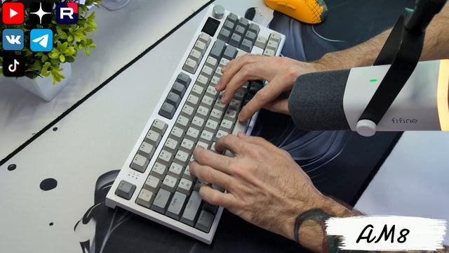 Тайпинг клавиатуры Attack Shark K86 на микрофонах FIFINE AM8 и FIFINE A6V смотреть онлайн
