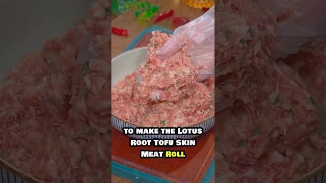Learn to cook Chinese food in one minute::Lotus Root Tofu Skin Meat Roll смотреть онлайн