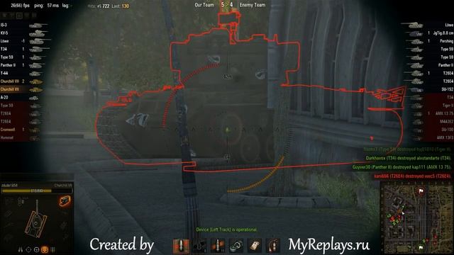WOT: Ensk - Churchill VII - 4 frags смотреть онлайн