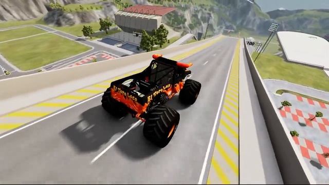 EL TORO LOCO Monster Jam Trucks Vs Death Decent Destruction and Beamng drive смотреть онлайн