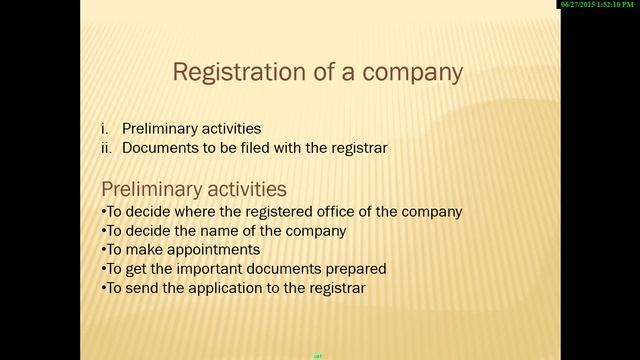COMPANY LAW IN HINDI - SECOND STAGE REGISTRATION OF A COMPANY LEC 18 смотреть онлайн