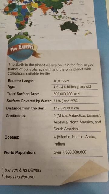 Английский язык 6класс текст земля