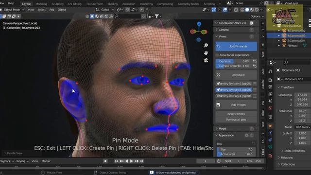 Blender Facebuilder Tutorial : Turn 2D Image to 3D Model Daniel Radcliffe Model Blender 3D Modeling смотреть онлайн
